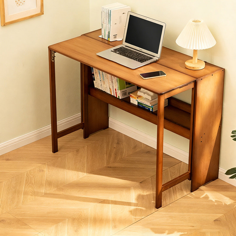 Bureau pliable avec tablette de rangement