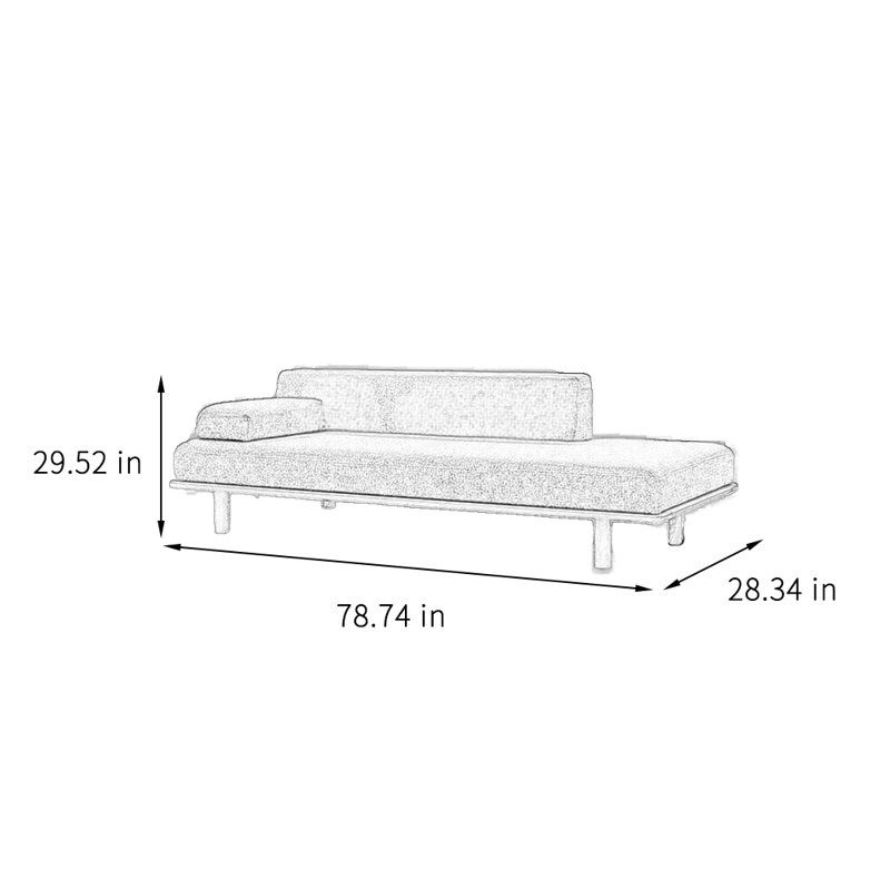 Chaise longue de loisirs en bois massif, Orienté à gauche (vu de face)