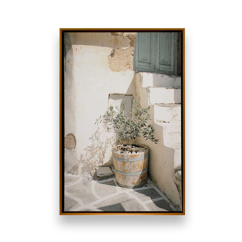 «Olive Tree in the Sun», reproduction sur toile, H 36,75 po x l 24,75 po x P 1,75 po, Cadre flottant or poli