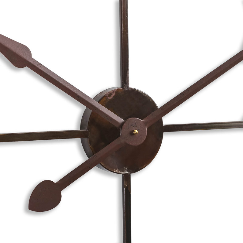 Oversized 38.58" Wood Framed Metal Roman Numeral Wall Clock