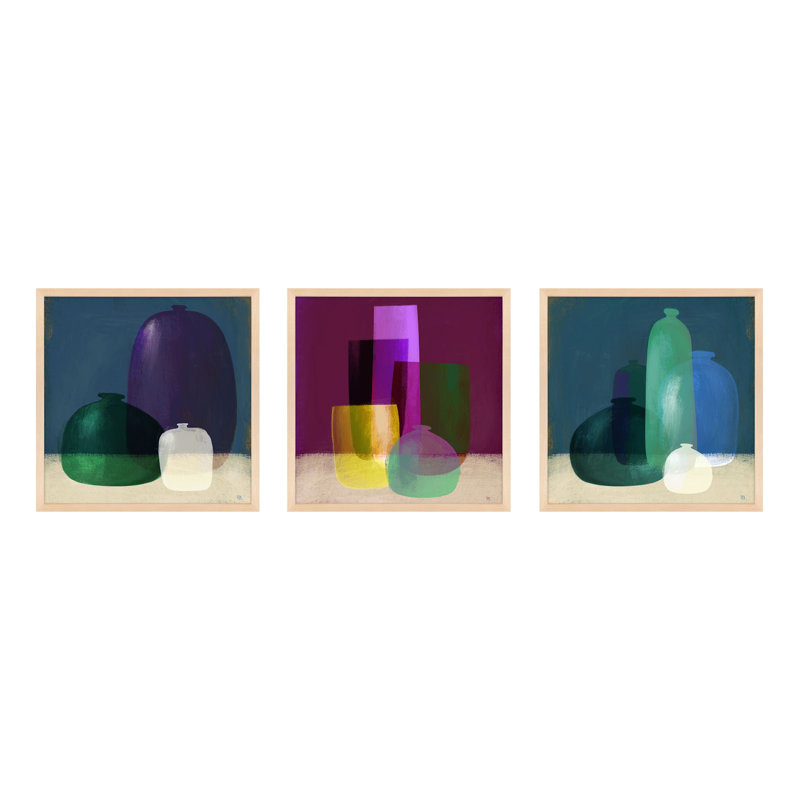 Glass Vases Print by StudioM, 30" H x 30" W x 1.25" D, Brown