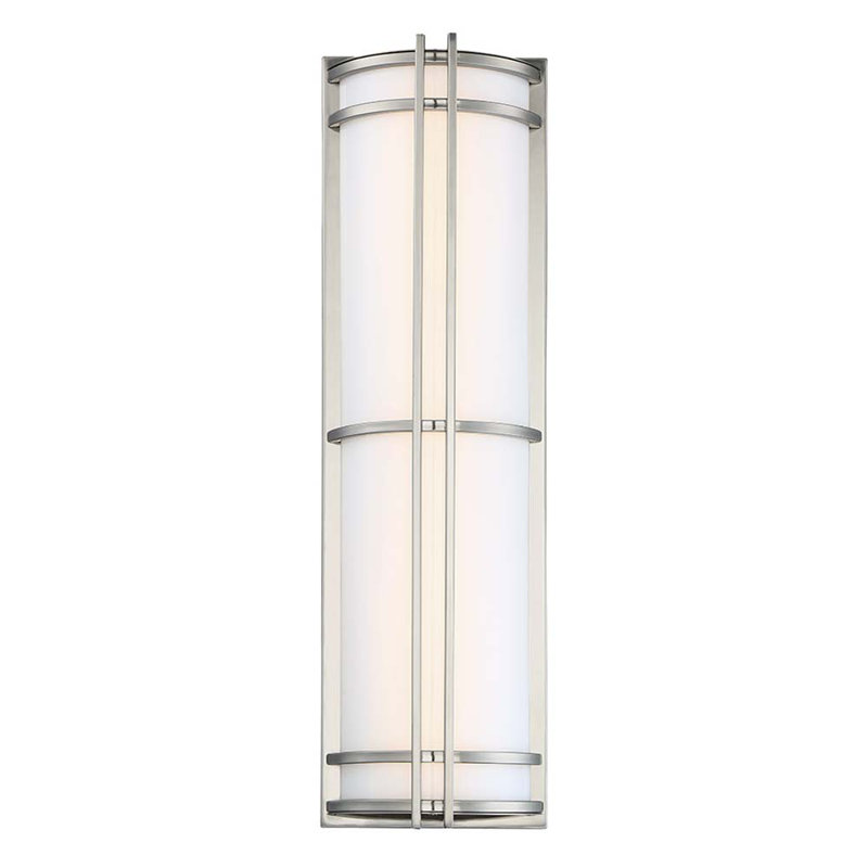 Skyscraper Outdoor Dimmable LED Flush Mount, Stainless Steel, 3500K, 37" H x  9" W x 4.875" D