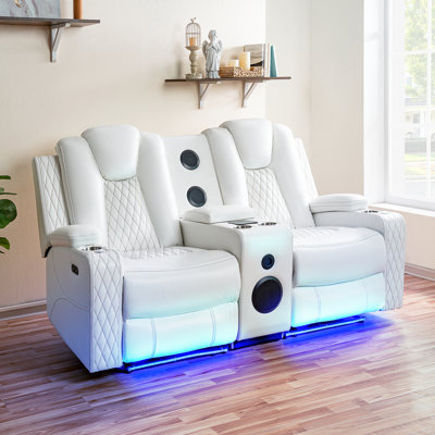 Maaya Wireless Charging Home Theater Seating with Power Recline, Cup Holders, Speakers & USB ports.