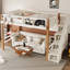 Lit mezzanine simple peu encombrant avec tablettes intégrées et crochet à vêtements