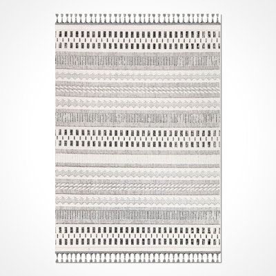 Modern/Abstract Gray Machine Washable Non-Slip Area Rug