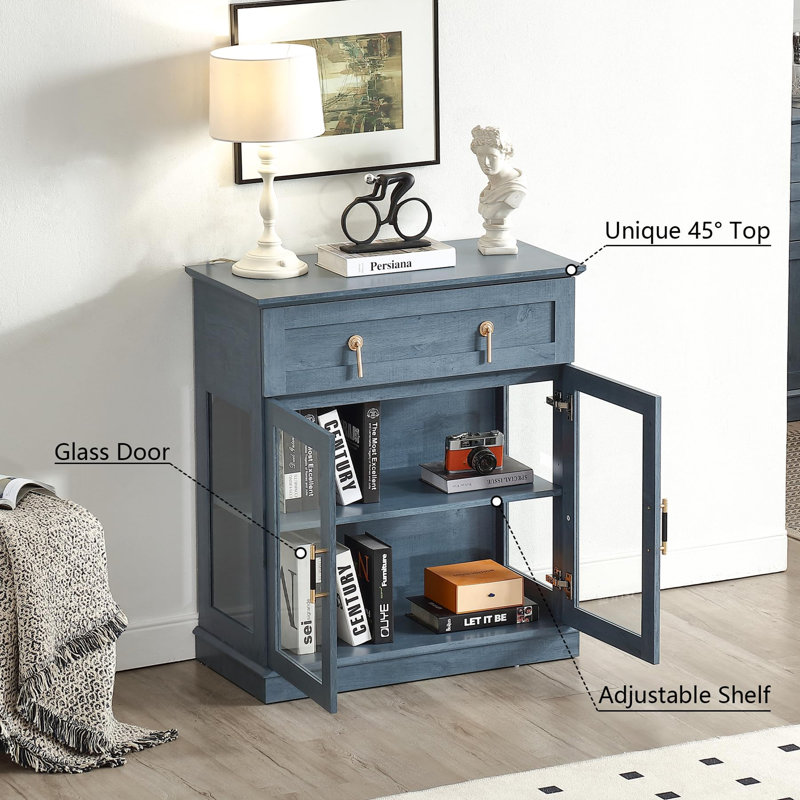 Petit cabinet d'appoint 31,5 po, Bleu décent