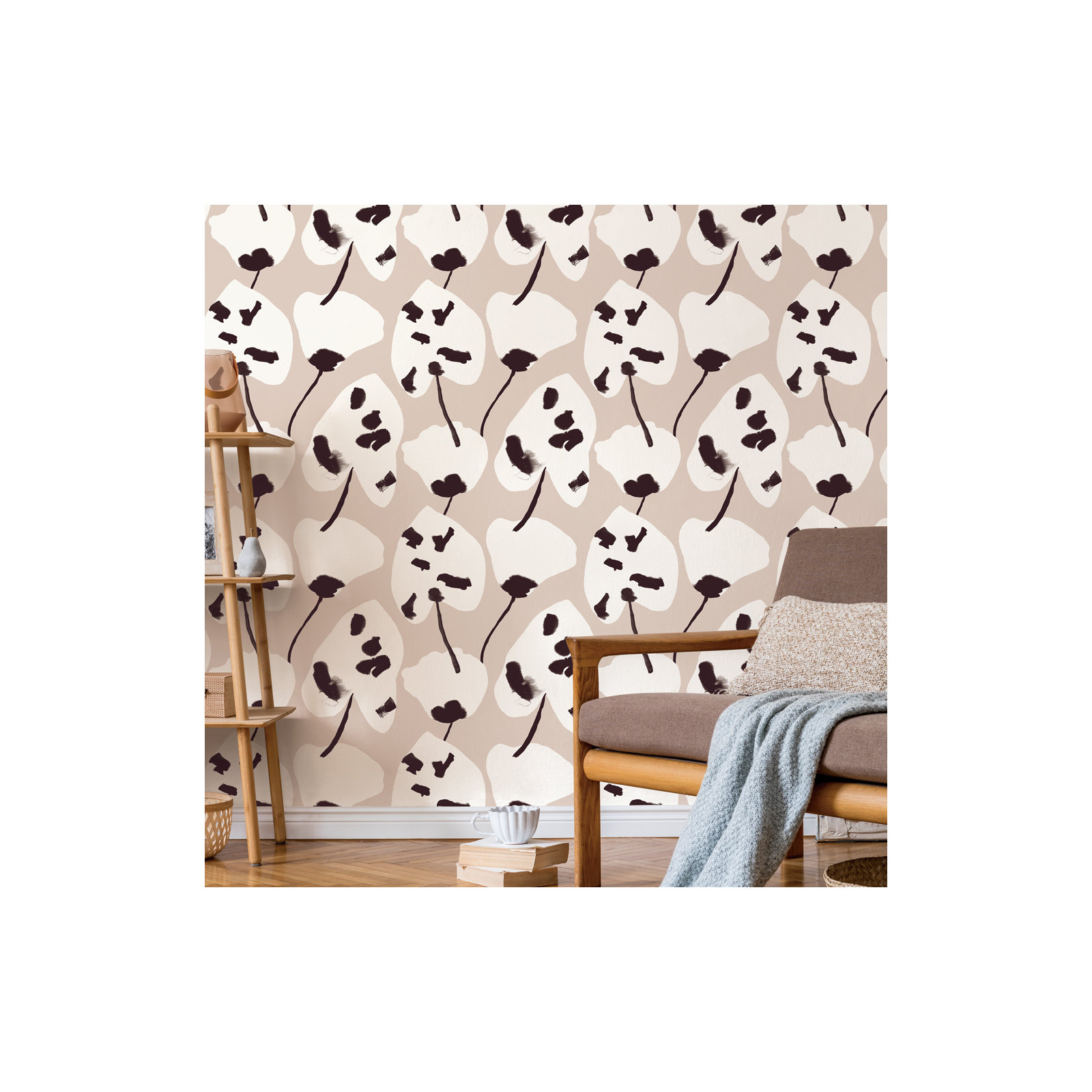Painted Palm Peel And Stick Wallpaper