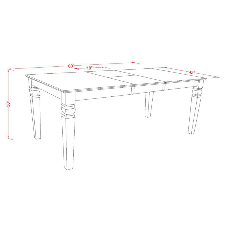 7 Piece Dining Table Set Includes a Rectangle Kitchen Table with Butterfly Leaf and 6 Polyester Fabric Padded Chairs, Black