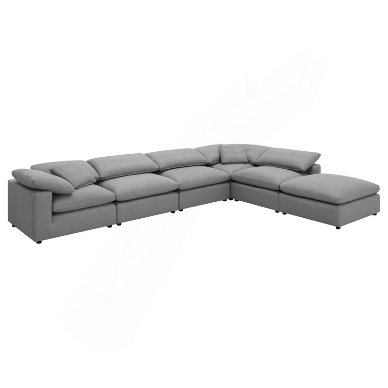 Canapé modulaire gris 6 pièces