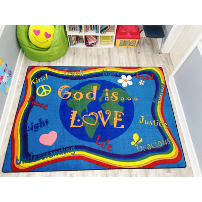 Tapis de classe KidCarpet.com « Dieu est amour », rectangle 183 x 260 cm