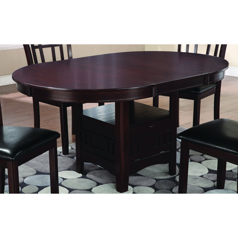 Beklabito Extendable Dining Table, Espresso, 30.5" H x 42" W x 60" L