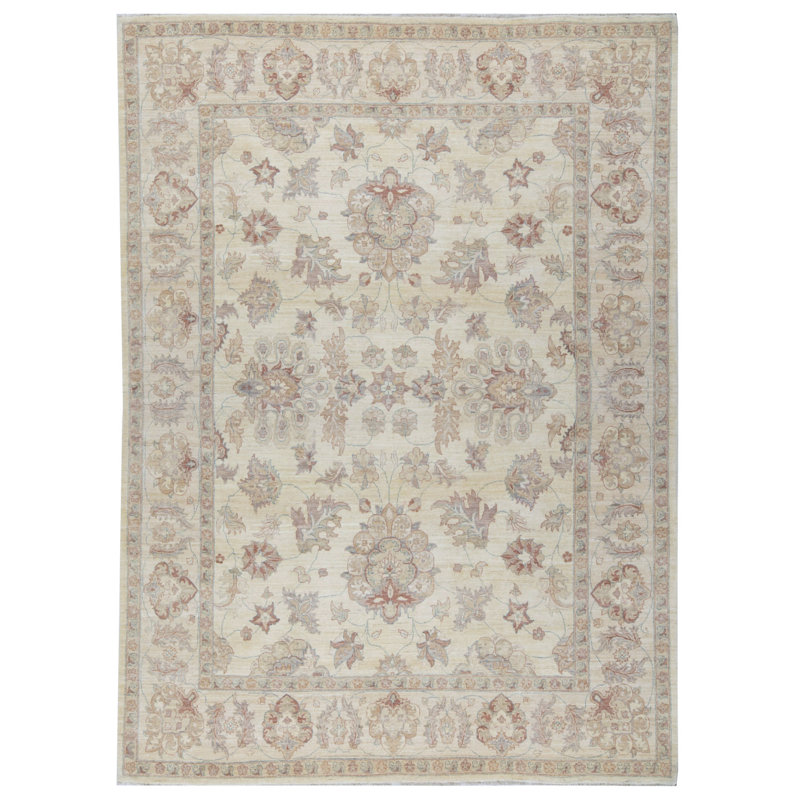 Tapis ivoire noué à la main de haute qualité