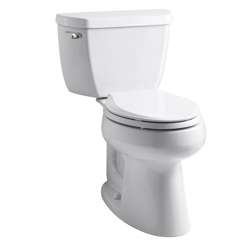Toilette allongée deux pièces à haut rendement énergétique 1,28 GPF Highline® (siège non inclus), Blanc, Côté gauche