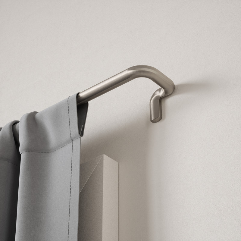 Ensemble de tringle à rideaux occultant réglable 3/4 po Ailanni, acier, 66" - 144", Nickel