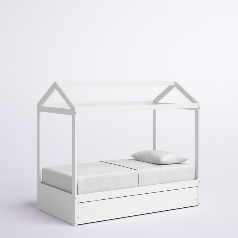 Stuckey Wood Platform Bed with Twin Size Trundle, Twin