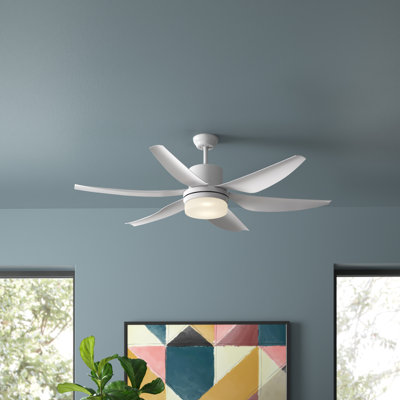 Ventilateur de plafond réversible 52 po avec lumière, 6 pales pour intérieur et moderne avec télécommande Stansberry, pour chambre à coucher, salon, gris Stansberry