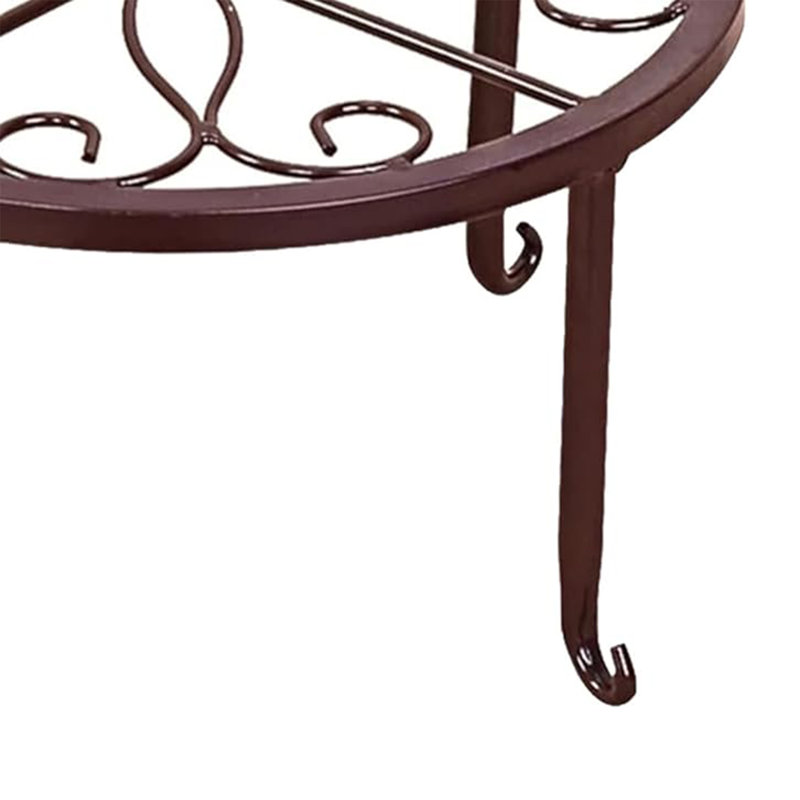 Support en métal résistant à la rouille pour pot de fleurs résistant à la rouille de 9,45 pouces, Brun