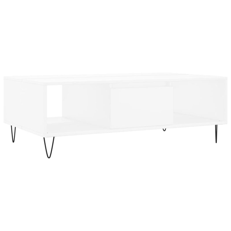 Croker Four Leg Coffee Table with Storage, White
