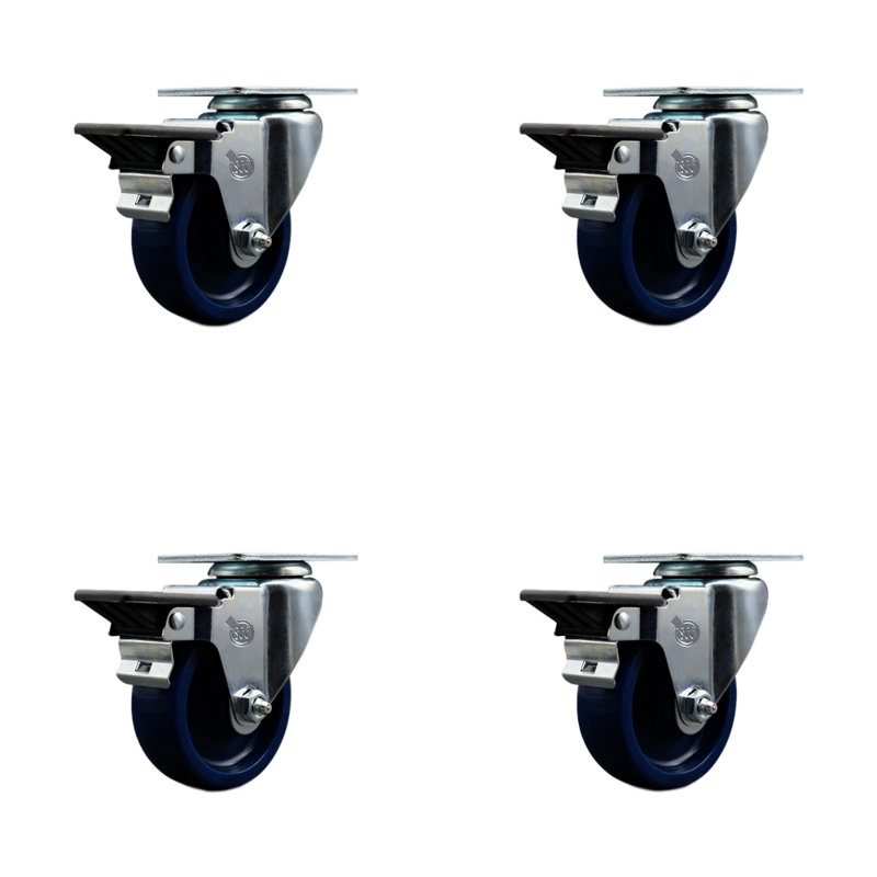 Solid Poly Swivel Posi Brake Caster