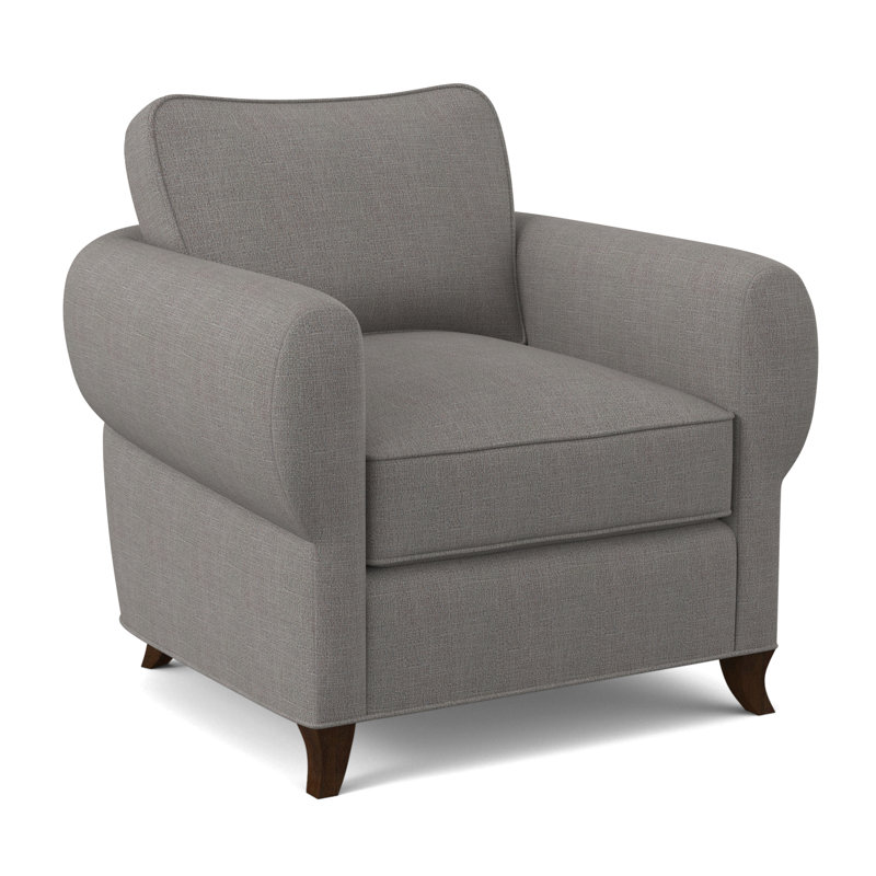 Fauteuil cocon, Noyer noir, Viscose ciel Kinsley