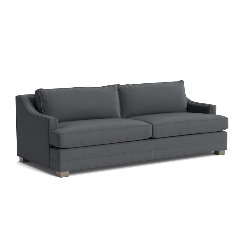 Keaton Slope No Nail 84 Sofa, Performance Linen - Charcoal, Driftwood