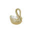 Polished Finished Cast Brass Swan Figurine with Troca Shell Inlay