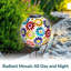 Globe terrestre extérieur en verre mosaïque 10 "avec fleurs solaires Vas Blue Cool Blossoms-462311176-451241623