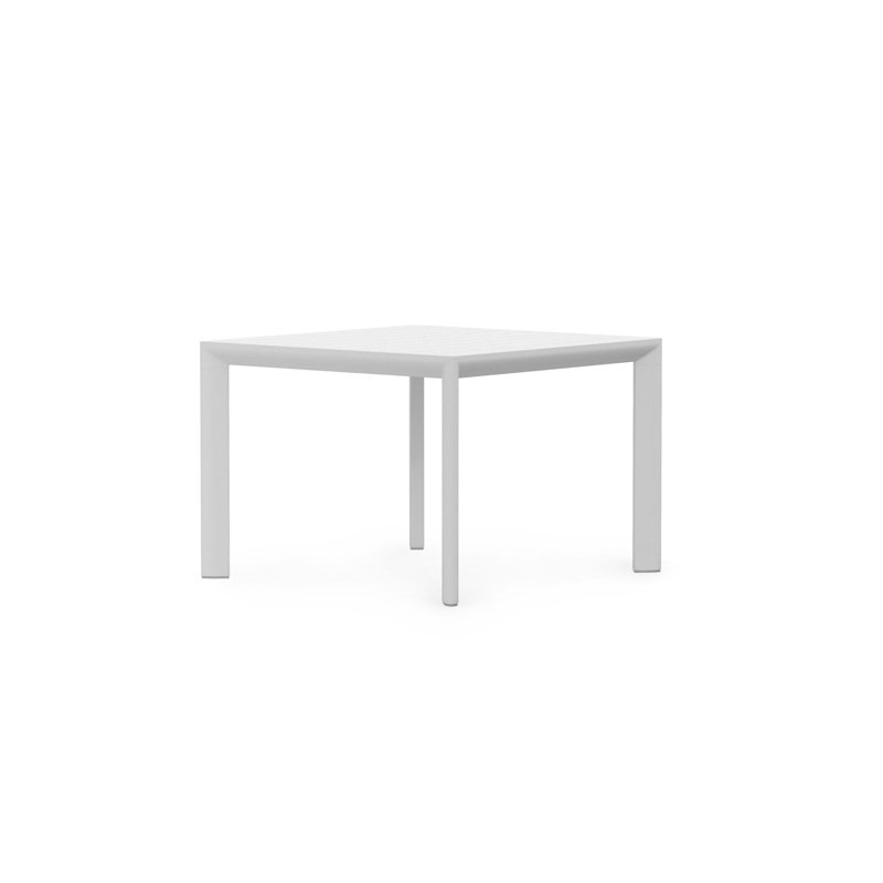 Porto Power Coated Aluminum Dining Table, Matte White