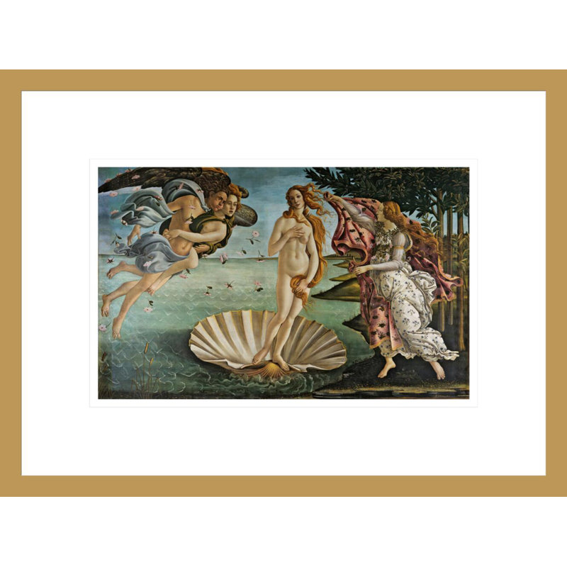 La naissance de Vénus par Sandro Botticelli - Estampe numérique encadrée, H 12,62 po x l 16,75 po