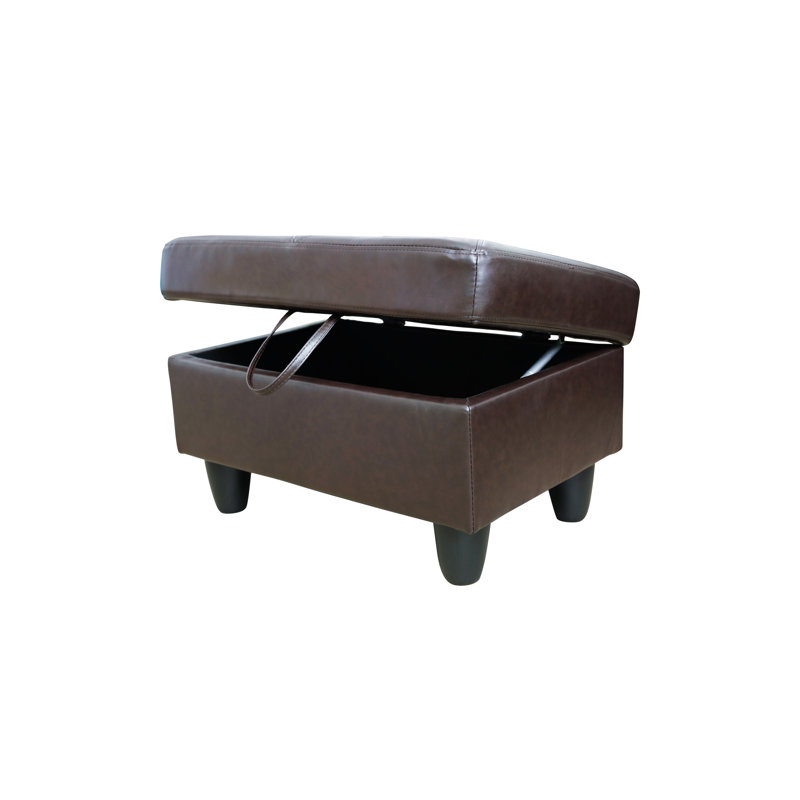 Faux Leather L-Shaped Sectional Left Hand Facing, Dark Brown Faux Leather, Right Hand Facing