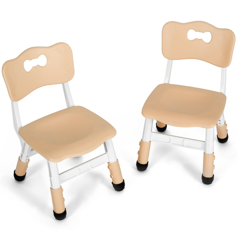 2 X Plastic Children's Desk Chair, Height Adjustable, Children's Chairs With Backrest Up To 100 Kg Load Capacity, Children's Chair From 2 Years, Children's Furniture For Children's Room, School