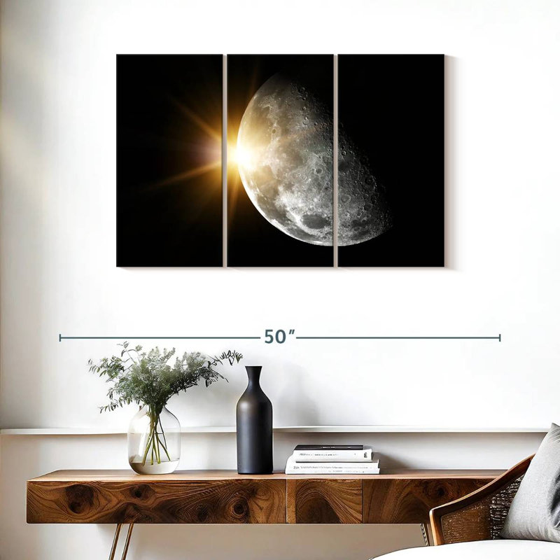 Oberle Sun Behind Moon, 24" H x 38" W