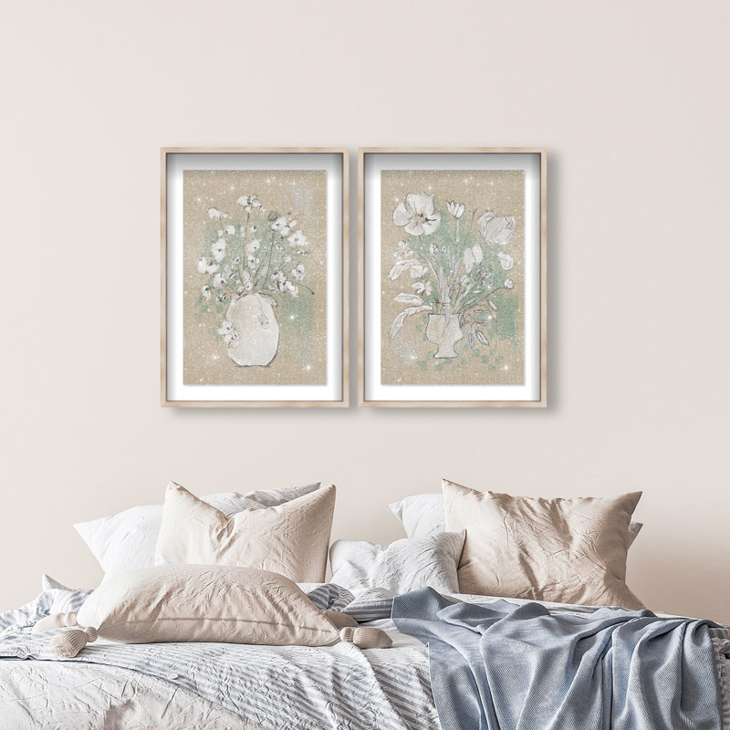 Spring Energy Set by Oliver Gal, 37" H x 25" W, Natural Oak Shadowbox
