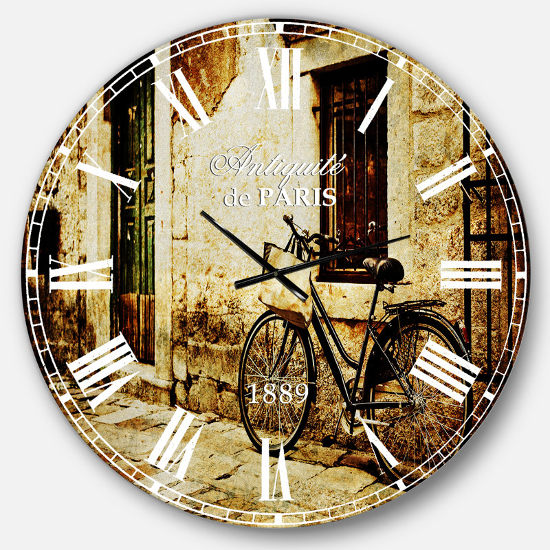 Vélo avec panier - horloge murale, Surdimensionné