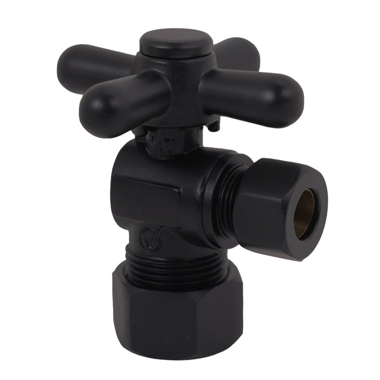 Turn Angle Stop with Copper Pipe Inlet and Compression Outlet with Lever Handle
