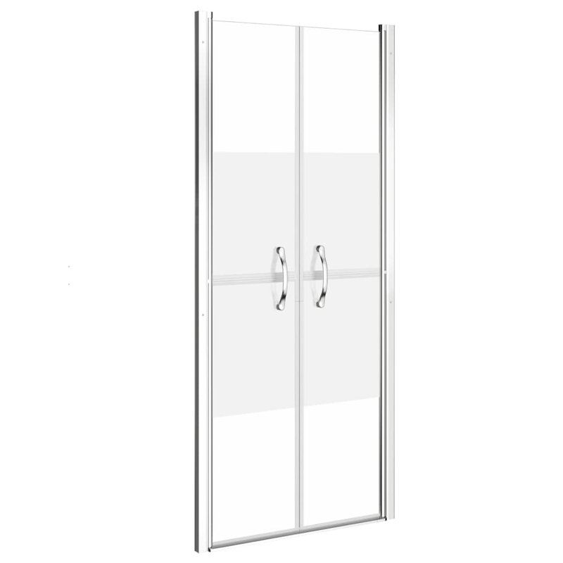 Crannell Folding / Bi-Fold Framed Shower Door with Frosted Glass, 190cm H x 96cm W