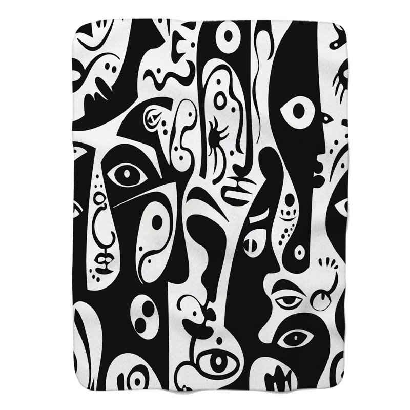 Modernist People Art - 1 pièce Sherpa Premium, Grand lit