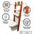 3-Tier Over-the-Toilet Freestanding Bathroom Storage Shelf — Birch Wood Ladder Organizer in Dark Walnut, Space-Saving Bathroom Storage Rack-1003146169