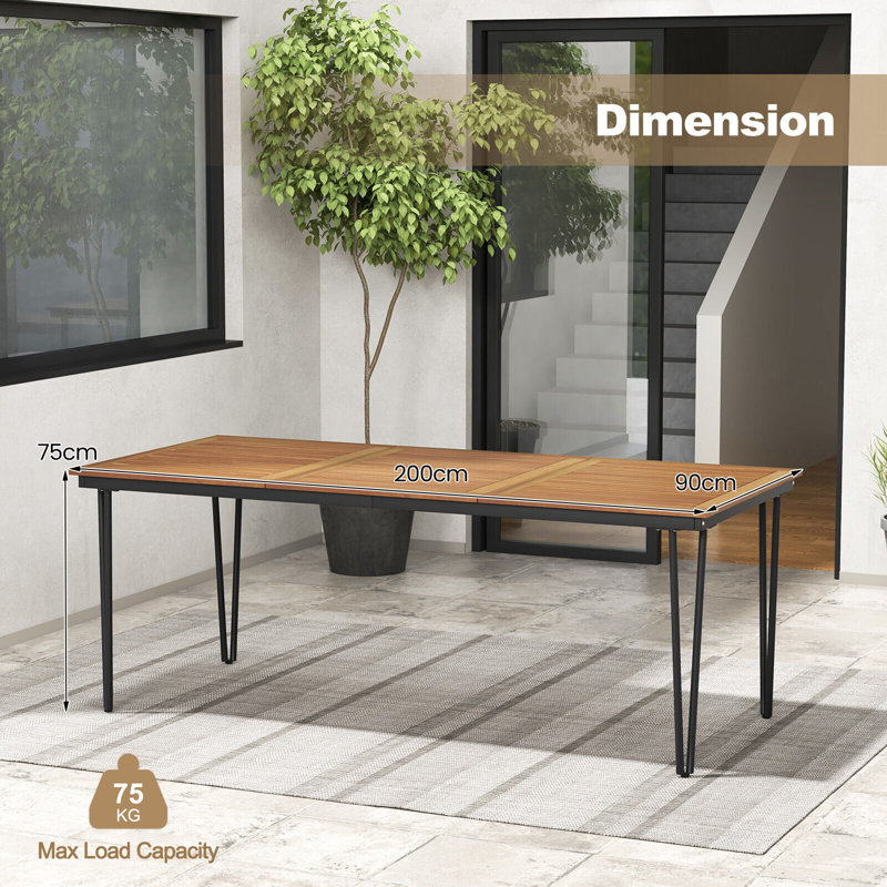 Rectangular 8 - Person 200Cm L Outdoor Dining Table