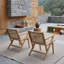 Ensemble de 2 fauteuils d'extérieur transitionnels avec cadres en bois d'acacia et accents en osier tissé