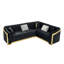 Canapé modulaire en forme de L 106 po Chesterfield avec détails dorés, capitonnage et 5 coussins décoratifs-1527088673