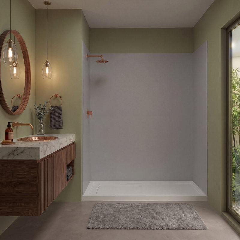Ensemble de panneau de douche mural 3 pièces l 60 po x P 32 po x H 72 po Expressions, Gris