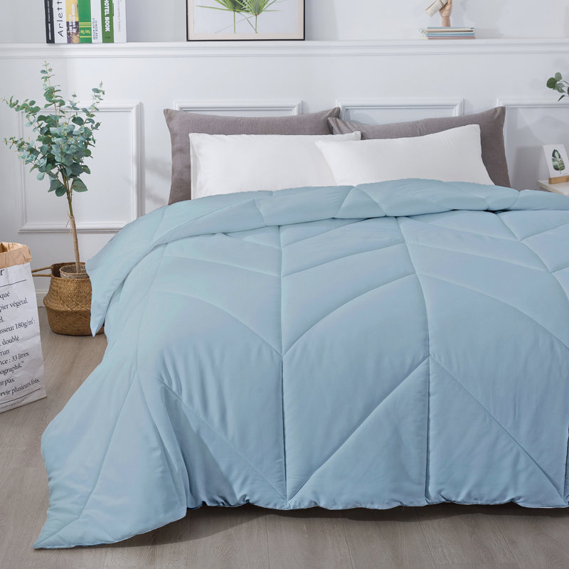 Full Blue Fog Microfiber Down Alternative Comforter Set