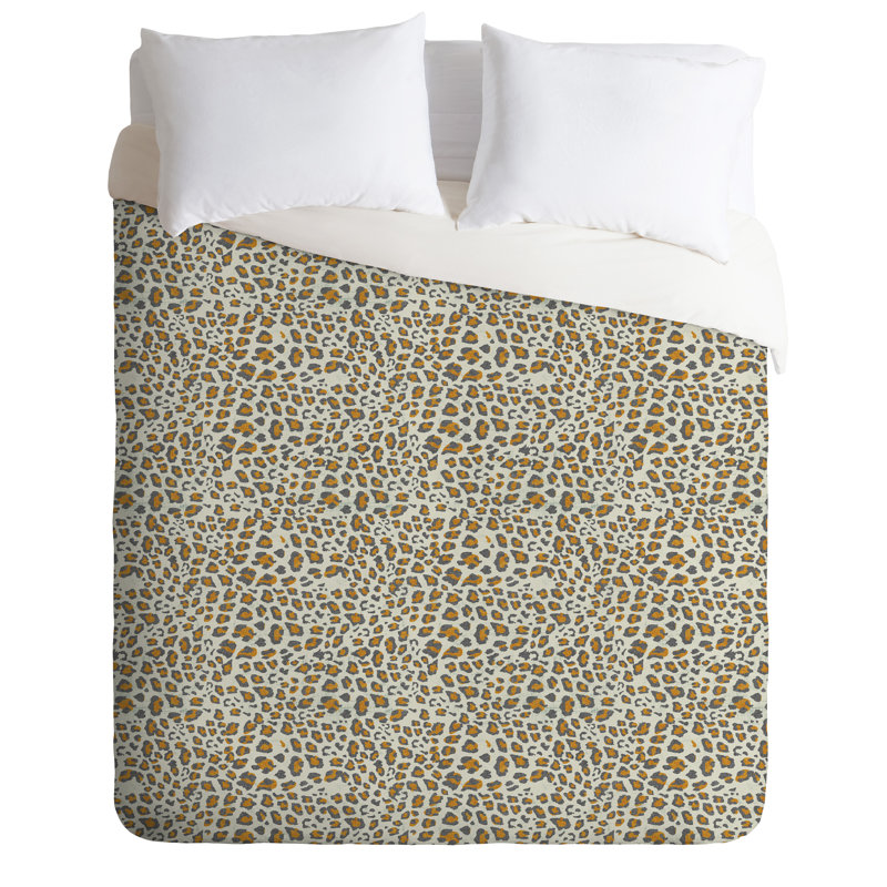 Glam Polyester Animal Print Duvet Cover, Queen Duvet Cover + 2 Standard Shams