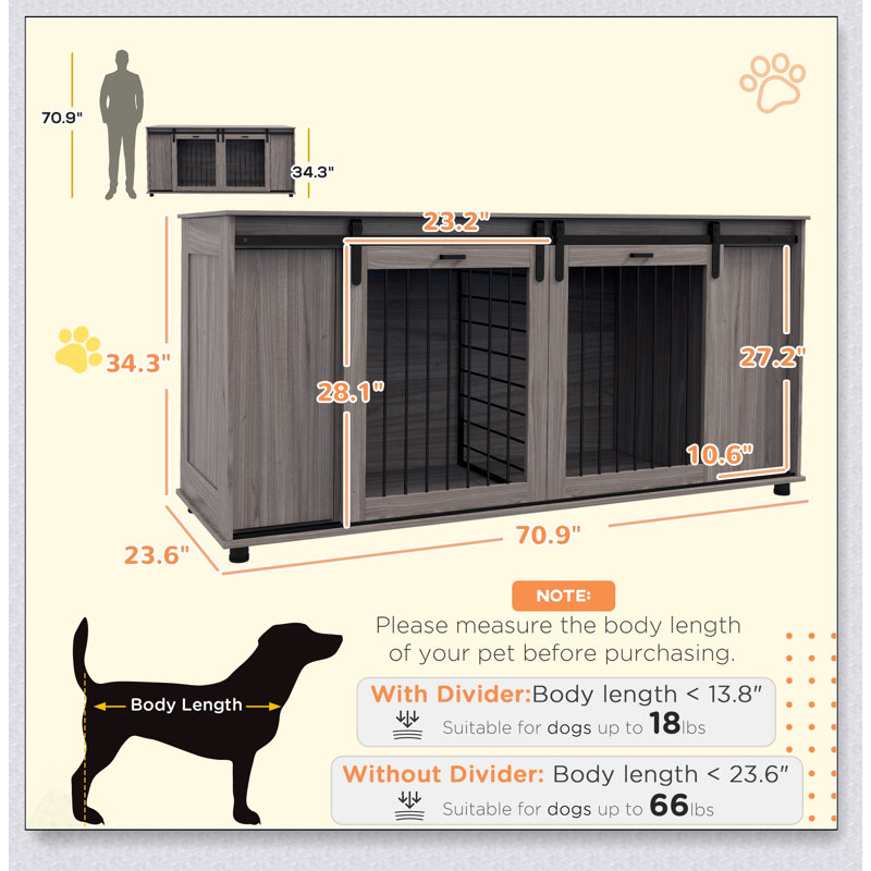Table de bout moderne avec rangement pour chien Pawhut
