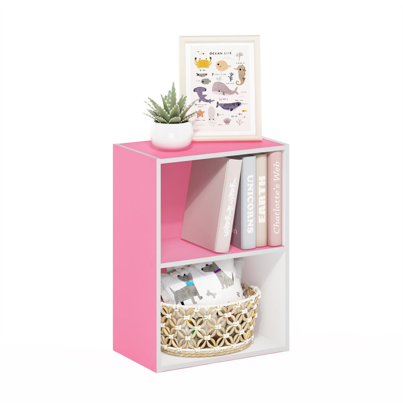 Bibliothèque standard Cannice, Rose/Blanc, (2 tablettes) H 21,2 po x l 15,6 po x P 9,3 po