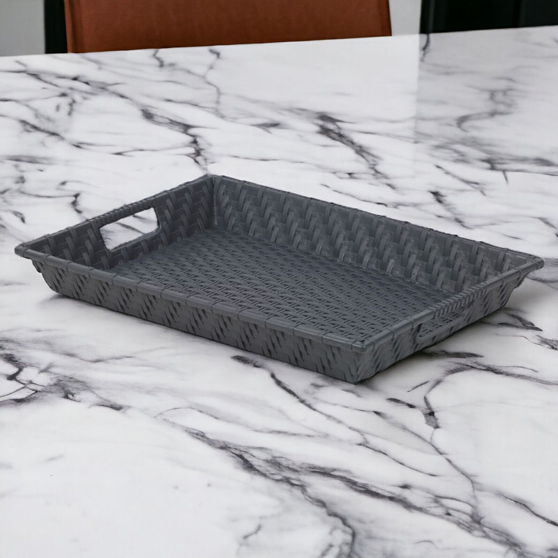 Bay Isle Home Ademola Rattan Serving Dish, Dark Grey
