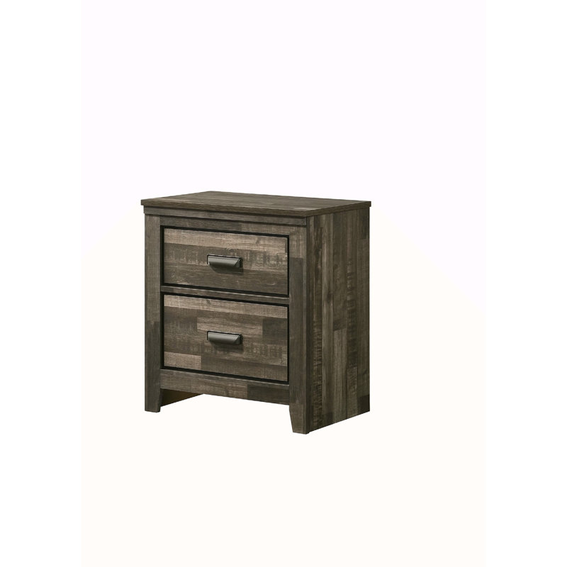 Table de chevet 2 tiroirs Contemporary, Brun