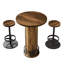 Ensemble de table de bar 3 pièces de style industriel et champêtre, table basse ronde de style pub avec 2 tabourets de bar pour coin bar ou cuisine.