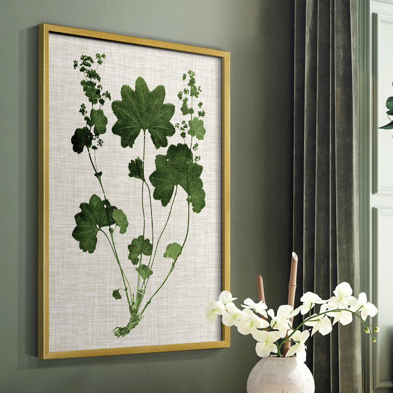 «Forest Foliage on Linen», reproduction encadrée en bois massif, H 10 po x l 8 po